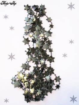 Girlande Weihnachtsschmuck Sternkette olivgrün-metallic