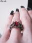 Preview: Gothic Ring "Red Lily" mit Zirkonia Stein