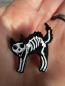 Preview: Anstecker Pin "Skelett Cat" Metall Brosche