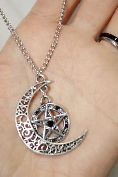 Mondsichel-Pentagramm Halskette