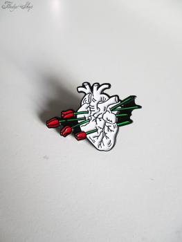 Anstecker Pin "Floral Heart" Metall Brosche