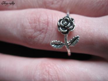 Silber Ring mit Rose