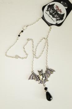 Luxus Fledermaus-Halskette mit Glasanhänger