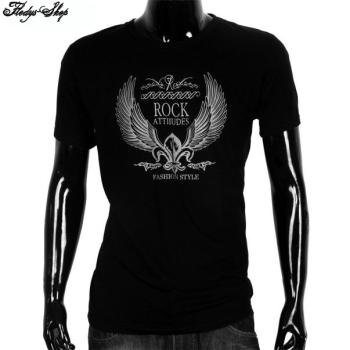 Herren T-Shirt "ROCK" gold Aufdruck
