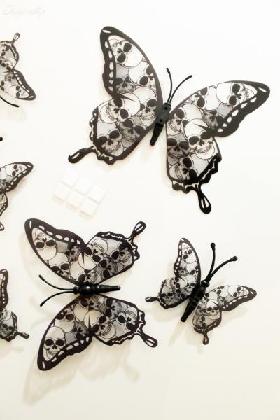 Set Totenkopf-Schmetterlinge transparent