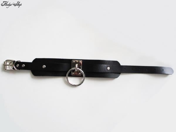 Fetisch Halsband "Fetish leash Ring" mit großem Stahlring