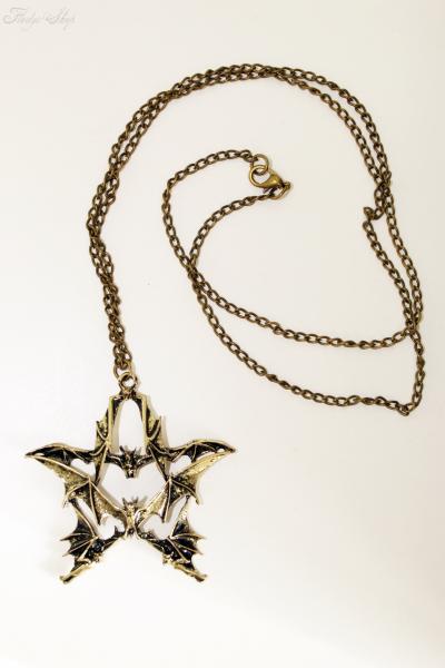 Retro Halskette Vampir Pentagramm Anhänger