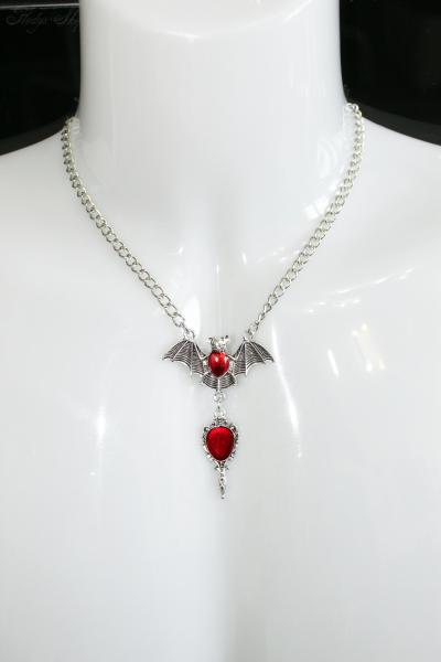 Fledermaus Halskette Vintage Scarlet Mirror