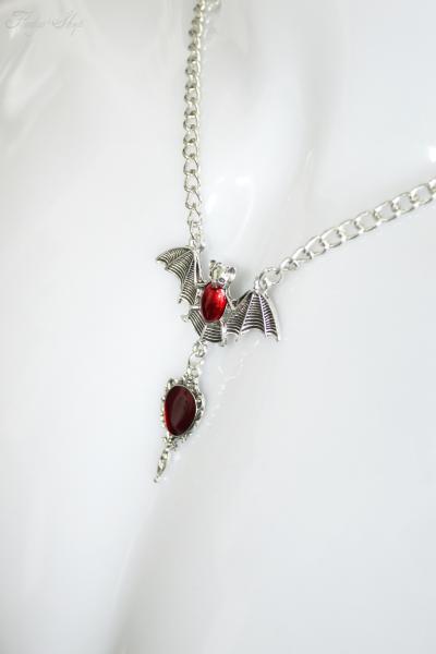 Fledermaus Halskette Vintage Scarlet Mirror