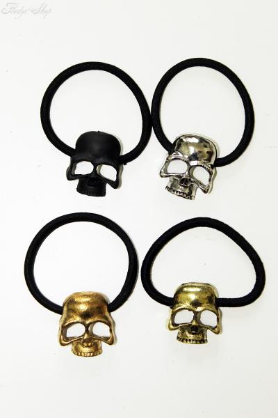 Totenkopf Haargummi Metall Skull