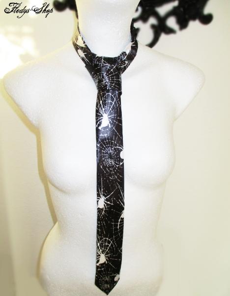 Krawatte schwarz Spinne Design