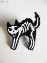 Anstecker Pin "Skelett Cat" Metall Brosche